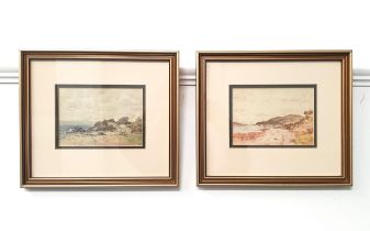JAMES BLAIN Pirnmill from Whitefarland and Frog Rock, Arran, two watercolours signed and dated 1931,
