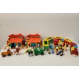 LARGE SELECTION OF FISHER PRICE PLAY FAMILY TOYS comprising two Circus Trains complete with