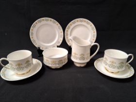 PARAGON FIONA PATTERN PART TEA SET comprising six cups, nine saucers, eight side plates, milk jug