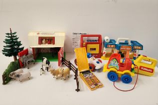 SELECTION OF FISHER PRICE AND OTHER TOYS including a Play family barn and Little Mart, various Early