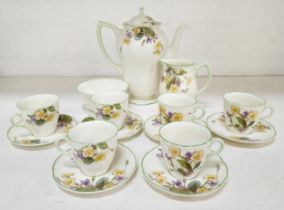 ROYAL DOULTON APRIL COFFEE SET comprising six cups and saucers, milk jug, sugar bowl and coffee