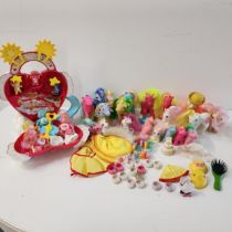SELECTION OF VINTAGE MY LITTLE PONY AND CARE BEARS TOYS the Hasbro My Little Ponies comprising