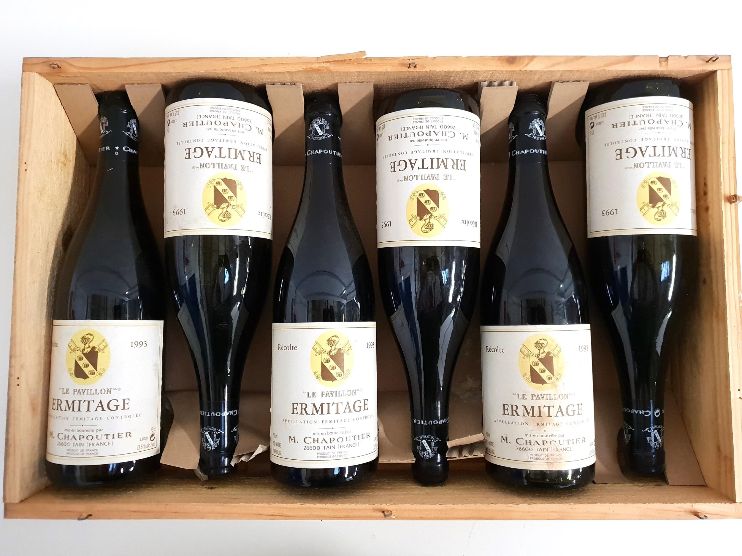 M. CHAPOUTIER LE PAVILLON ERMITAGE 1993 6 bottles, in original wooden case, 75cl and 13.5% - Image 3 of 3