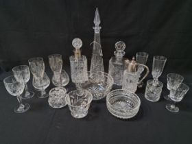 LARGE SELECTION OF GLASSWARE including three Edinburgh crystal wines, brandy balloons, champagne