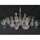 LARGE SELECTION OF GLASSWARE including three Edinburgh crystal wines, brandy balloons, champagne