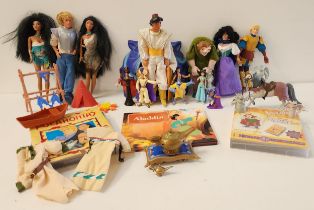 LARGE SELECTION OF DISNEY TOYS RELATING TO THE HUNCHBACK OF NOTRE DAME, POCAHONTAS AND ALLADIN