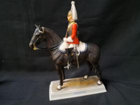 GOEBEL MILITARY FIGURINE Trooper of the life guards in mounted review order, 32cm high