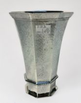 An Edwardian Arts and Crafts style silver vase by Carrington & Co (John Bodman Carrington) of
