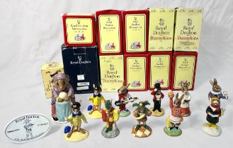 A collection of eleven assorted boxed Royal Doulton Bunnykins figures, to include, Rock and Roll