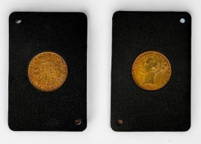 A Queen Victoria Young Head / Shield Back Gold Sovereign, 1863, 22ct, 7.98g, Good to Very Fine, in