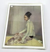 After Sir Gerald Kelly, Portrait of the Burmese Princess Saw Ohn Nyu, colour print, framed, measures