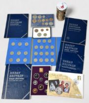 Six nearly complete coin folders containing silver (both pre-1920 and pre-1946), supro nickel and