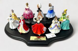 Ten various miniature Royal Doulton ladies, comprising, Christine M200, Elaine M201, Elizabeth M202,