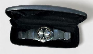 A gents stainless steel Tissot Seastar automatic wristwatch, c.1970’s, the black and silver dial