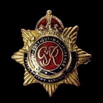 A 9ct gold and enamel Royal Army Service Corps badge, gross weight approximately 5g