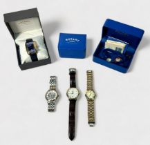 Four various gents Rotary wristwatches, including a GS03701/06, with white enamel dial, gilt