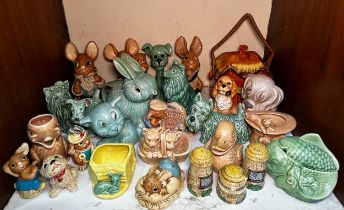 A quantity of assorted Sylvac and Pendelfin rabbit and dog figures in various colours, including,