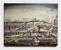 After Laurence Stephen Lowry RBA RA (1887 - 1976) Industrial cityscape with figures, signed L. S.