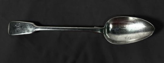An early Victorian silver 'fiddle pattern' basting spoon, London, 1842, maker's mark of Charles