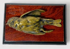 After Paul Comolera (1818 - 1897) a bronze sculpture of a recently deceased sparrow, bearing