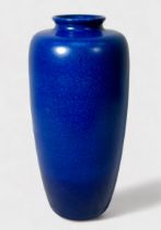 A Pilkington's Royal Lancastrian lapis blue glazed vase, of slightly tapered, cylindrical form, with