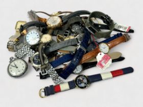 A collection of assorted gents and ladies vintage wristwatches, including a Niso manual wind