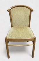 A set of 56 light oak ‘Lucca’ light oak standard dining chairs, each with beige fabric upholstered