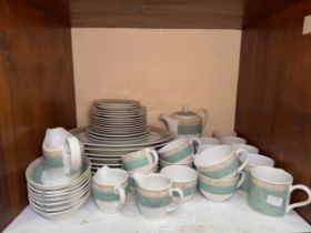 A Wedgwood ‘Aztec’ pattern part tea and dinner service, comprising cups, mugs, teapot, side