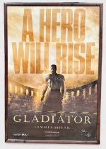 A Gladiator (2000) US One-Sheet Teaser film poster, The Hero Will Arise version featuring Russel