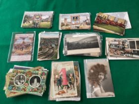 Approximately 120 standard-size postcards including some English topographical cards, 30 hold-to-