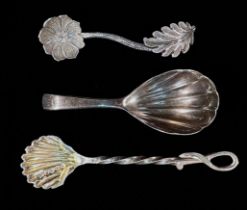 A William IV silver-gilt spoon with shell bowl and twist handle, London, 1833, maker Edward Farrell,