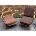 Lucian Ercolani - Ercol - A pair of beech and elm Ercol armchairs / easy chairs, model 203, each