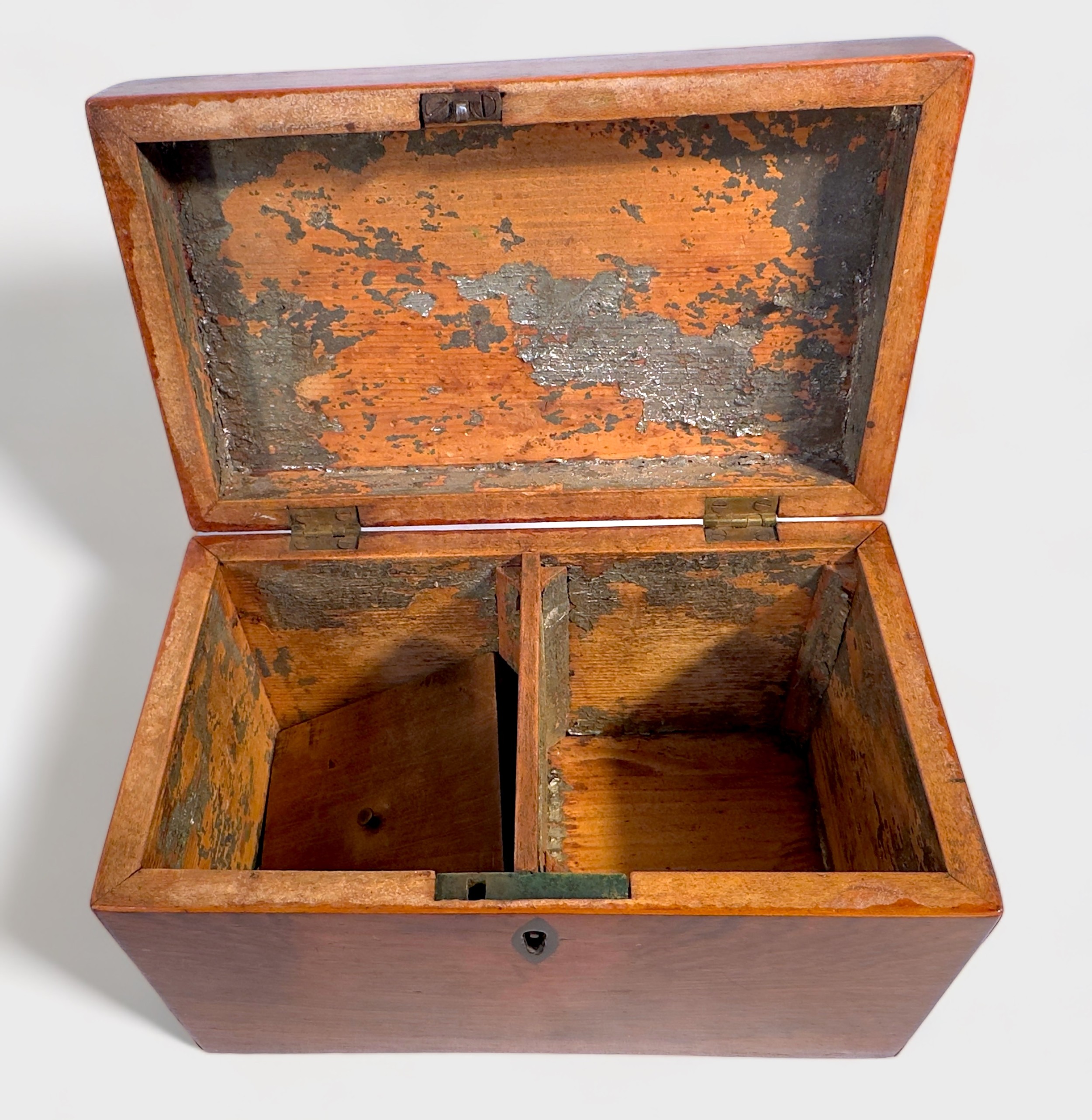 Two various 19th Century tea caddies, including a mahogany example, of sarcophagus form, with - Image 4 of 4