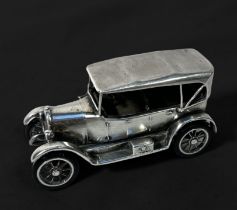 A silver scale model of a Fiat 12 CV, 1902, import marks, Birmingham, 1979, ‘925’ solid sterling