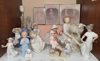 Eleven various porcelain figures of children, comprising, NAO and The Leonardo Collection, including