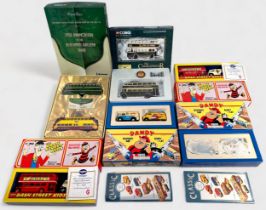 A quantity of assorted boxed Corgi die-cast scale model vehicles, including 70th Anniversary of