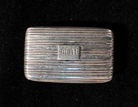 A William IV silver vinaigrette by Nathaniel Mills, with reeded decoration to case and central