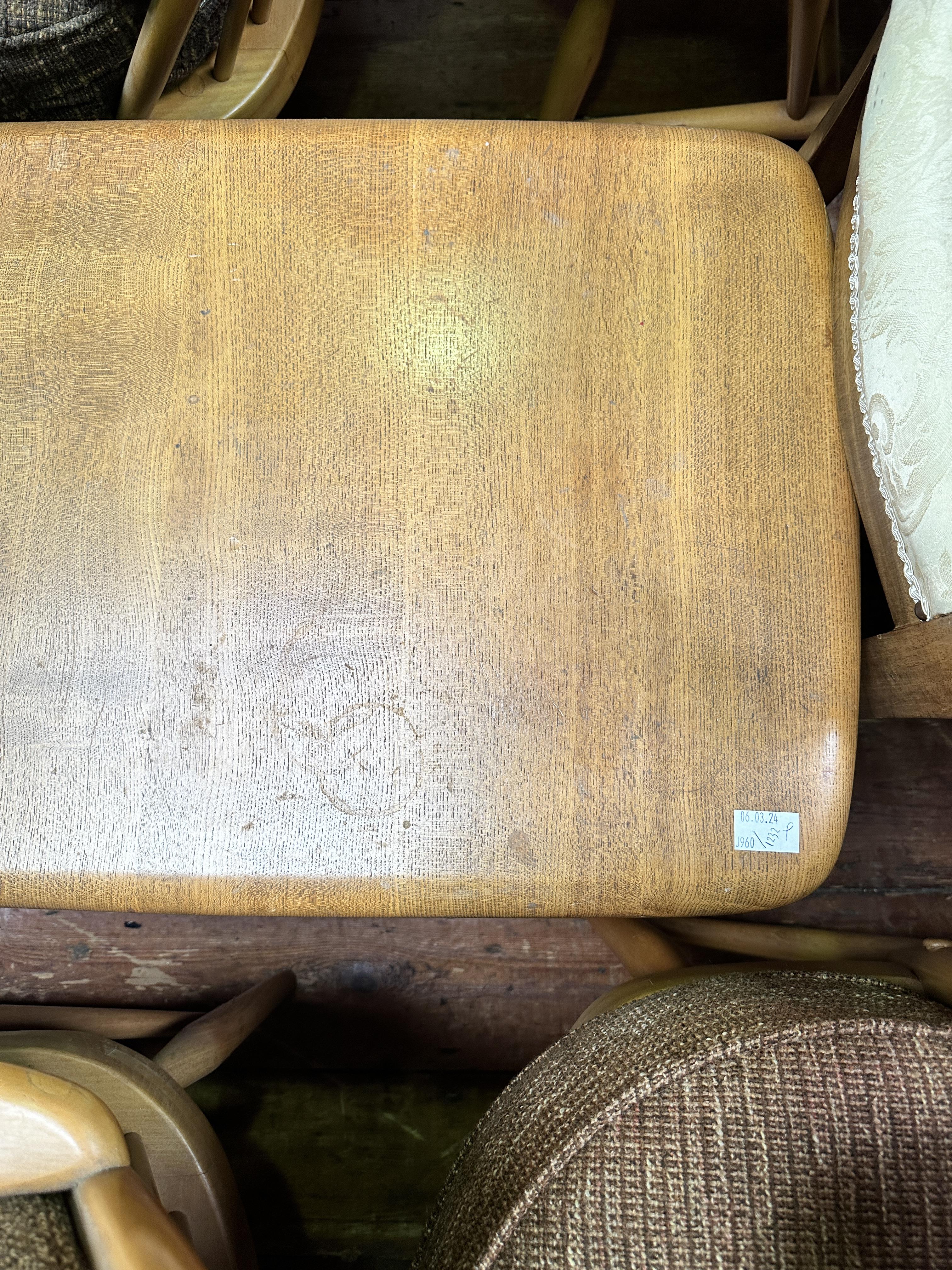 An Ercol blonde elm Windsor low coffee table, model no. 459, of rectangular form, with rounded - Image 5 of 6