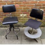Two mid-late 20th century industrial swivel chairs, one by Evertaut, the other by ROC Instrument,