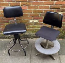 Two mid-late 20th century industrial swivel chairs, one by Evertaut, the other by ROC Instrument,