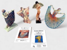 Four assorted Kevin Francis pottery figures including ‘Persian Dancer’, limited edition 314/500,