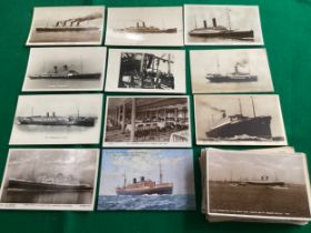 Approximately 79 old postcards of shipping - a good mix of real photographic and printed, with