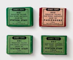 Four boxed Dinky Toys Miniature Figures for Model Railways, ‘OO’ gauge, comprising three 051 Station