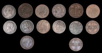 Nine fantasy/ collection filler coins including William IV Crown 1831, William III Crown 1700,