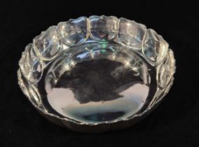 A George III silver dish by John Robins, with panelled sides and shaped rim, hallmarked London,