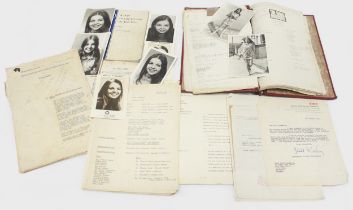 Sally Thomsett / Film and TV Interest. An interesting collection of original Film and TV typed