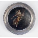 Luigi Del Buono (19th century) Circular study of a nymph with staff and tambourine, signed, oil on