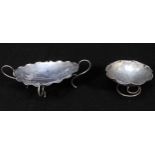 Two various Wang Hing Chinese Export Silver Bon Bon Dishes, one modelled as a stylised lillypad