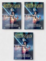 Star Wars: Return Of The Jedi (1983), three German A2 film posters, folded, approx. 16” x 23” *