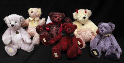 Six assorted Dean’s Rag Book limited edition teddy bears, comprising Damson, designed by Christine